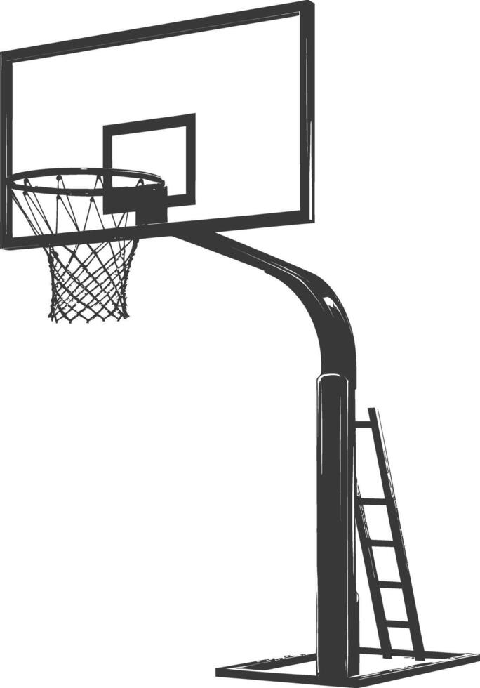 ai generiert Silhouette Basketball Boden Band schwarz Farbe nur vektor