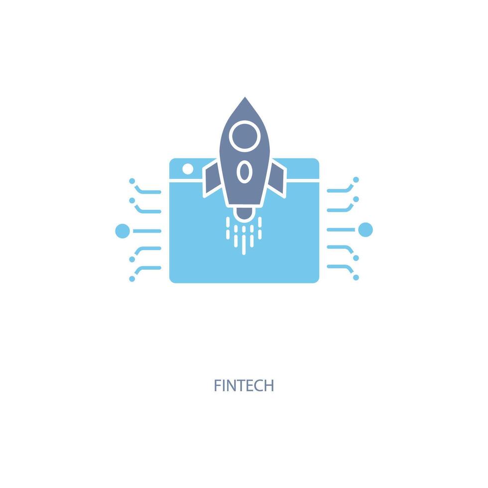 Fintech Konzept Linie Symbol. einfach Element Illustration. Fintech Konzept Gliederung Symbol Design. vektor