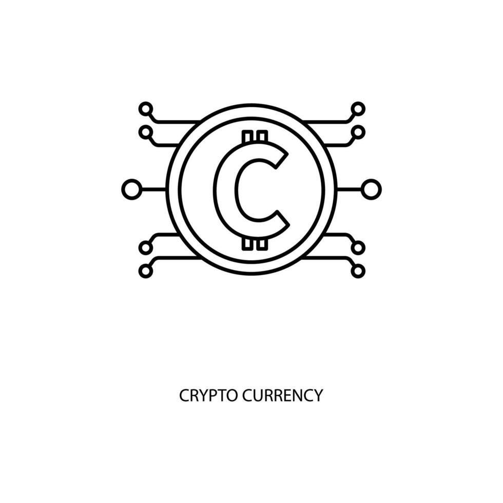 crypto valuta begrepp linje ikon. enkel element illustration. crypto valuta begrepp översikt symbol design. vektor