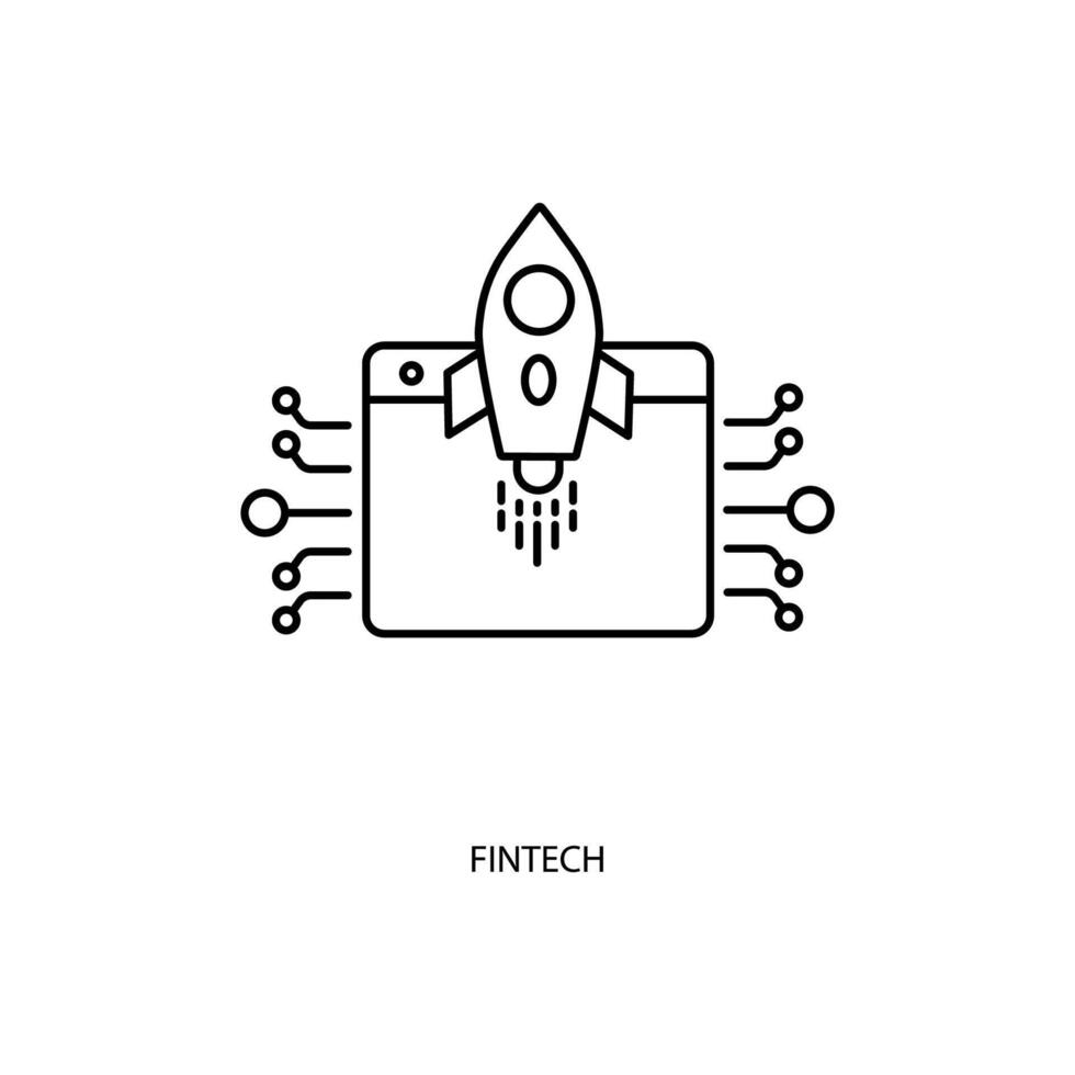Fintech Konzept Linie Symbol. einfach Element Illustration. Fintech Konzept Gliederung Symbol Design. vektor
