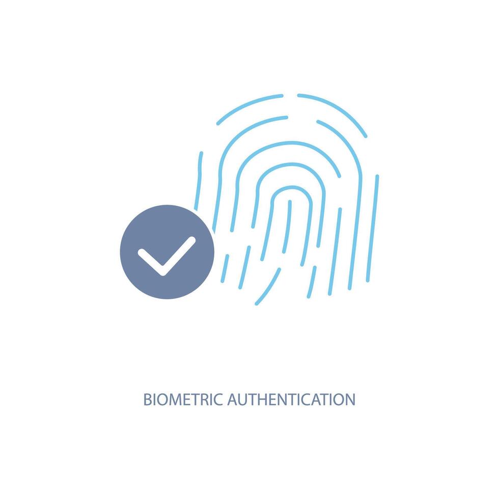 biometrisch Authentifizierung Konzept Linie Symbol. einfach Element Illustration. biometrisch Authentifizierung Konzept Gliederung Symbol Design. vektor