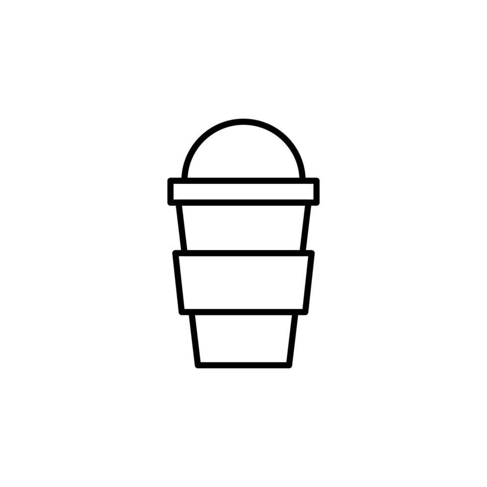kaffe i disponibel kopp vektor ikon för butiker och butiker. lämplig för böcker, butiker, butiker. redigerbar stroke i minimalistisk översikt stil. symbol för design