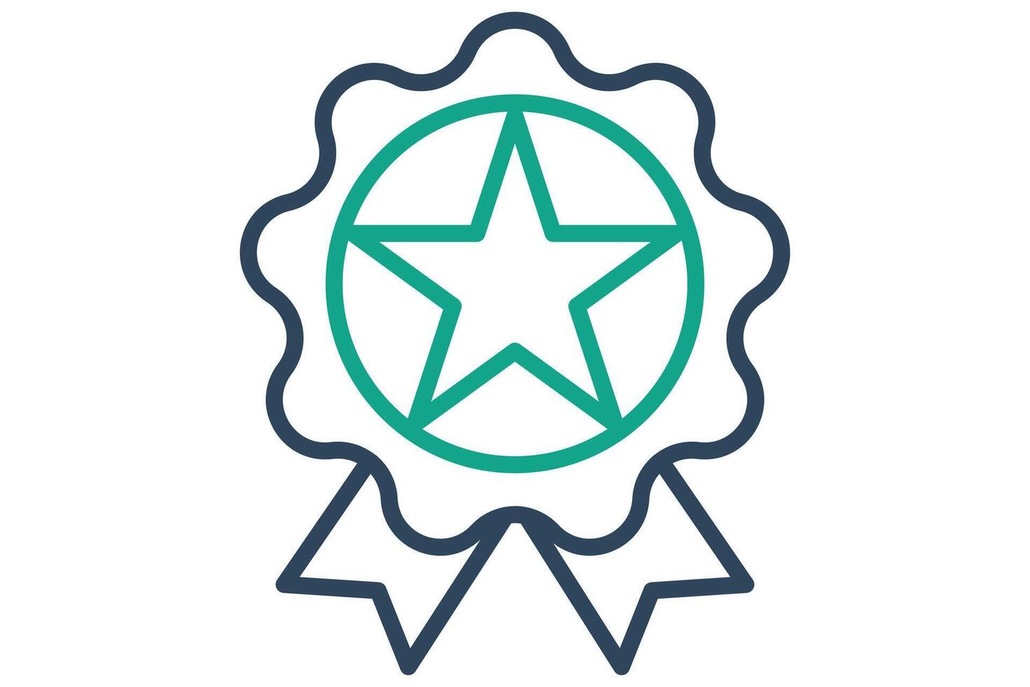 Rangfolge Symbol. Medaille mit Star im Kreis. Symbol verbunden zu Aktion planen, Geschäft. Linie Symbol Stil. Geschäft Element Illustration vektor