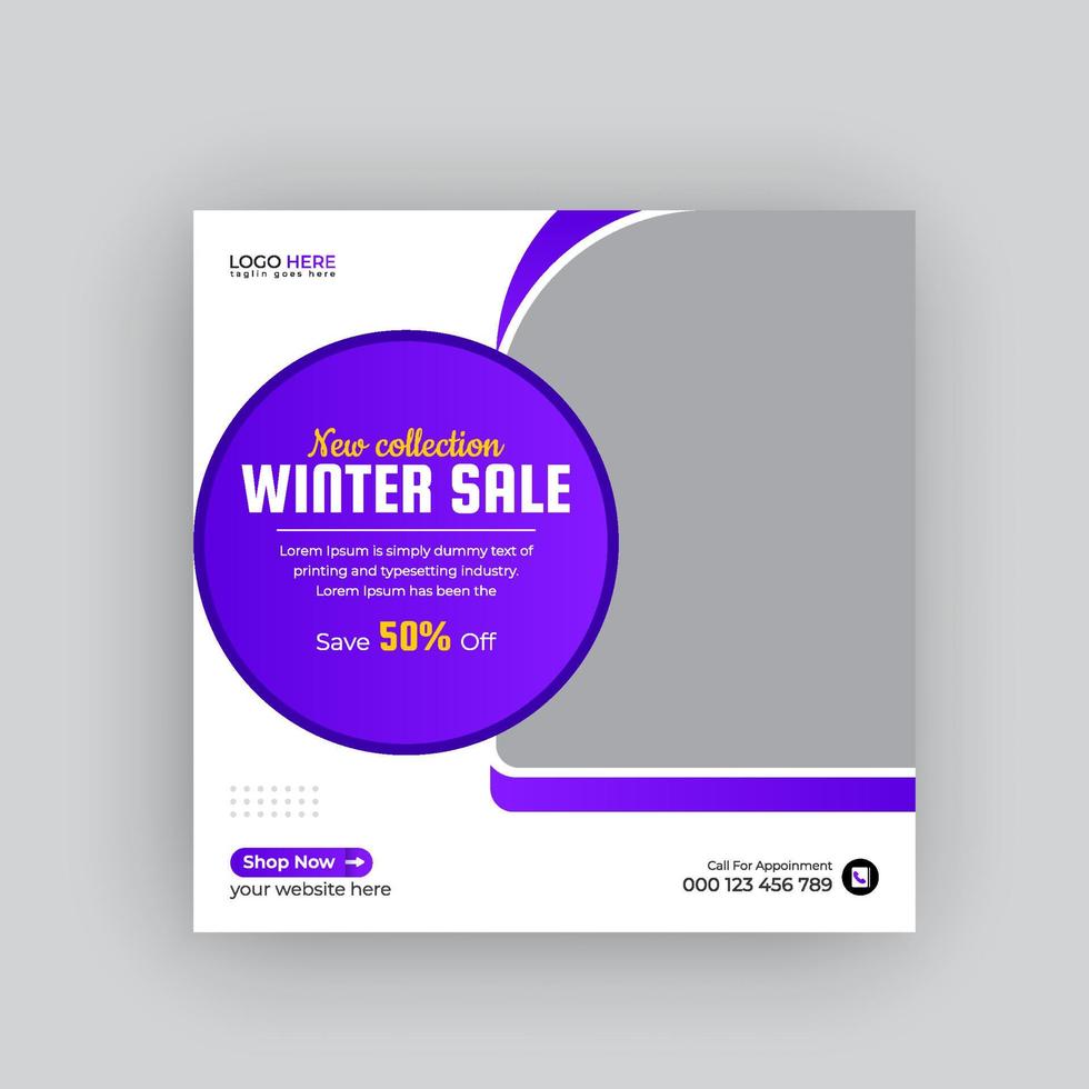 vintersäsong mode försäljning sociala medier banner och webb banner mall pro nedladdning vektor