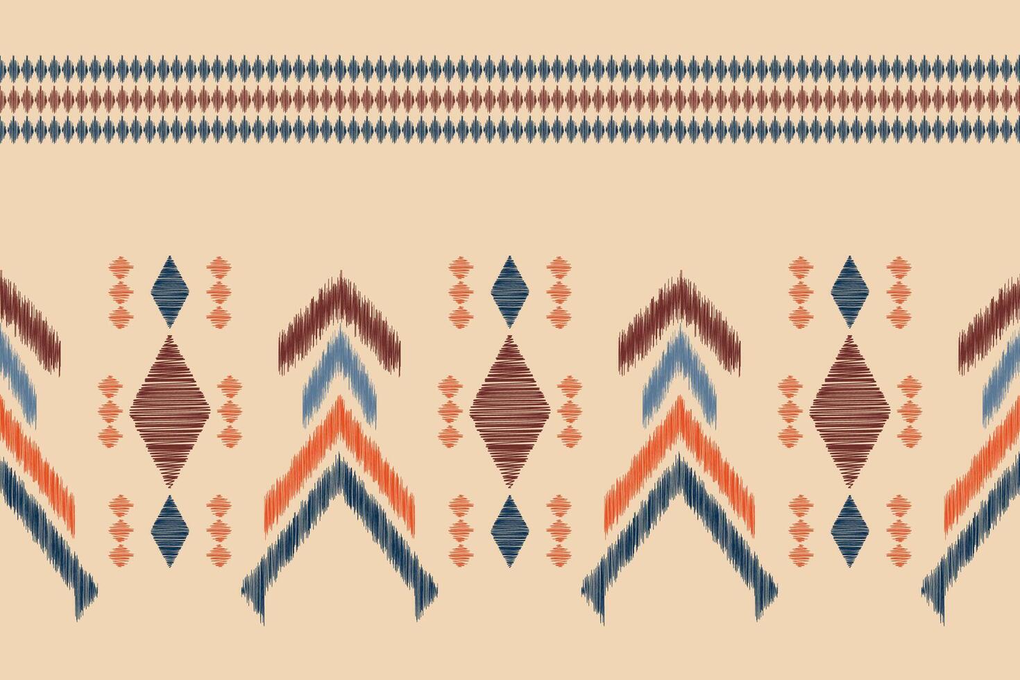 traditionell etnisk ikat motiv tyg mönster bakgrund geometrisk .afrikansk ikat broderi etnisk mönster brun grädde bakgrund tapet. abstrakt, vektor, illustration.texture, ram, dekoration. vektor