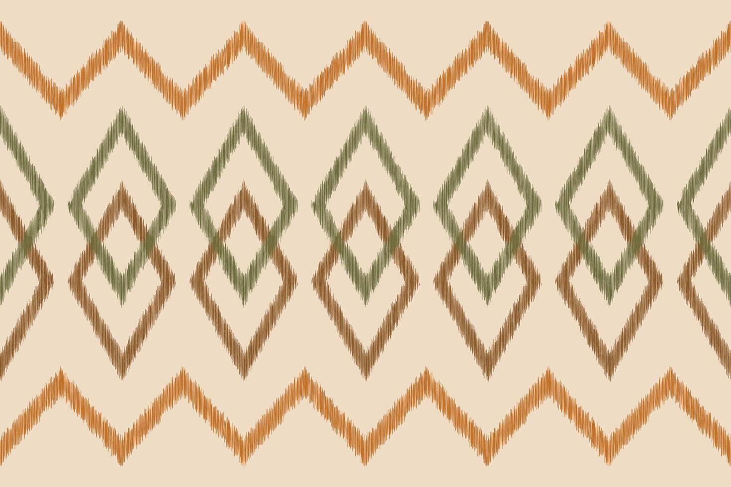 traditionell etnisk ikat motiv tyg mönster bakgrund geometrisk .afrikansk ikat broderi etnisk mönster brun grädde bakgrund tapet. abstrakt, vektor, illustration.texture, ram, dekoration. vektor