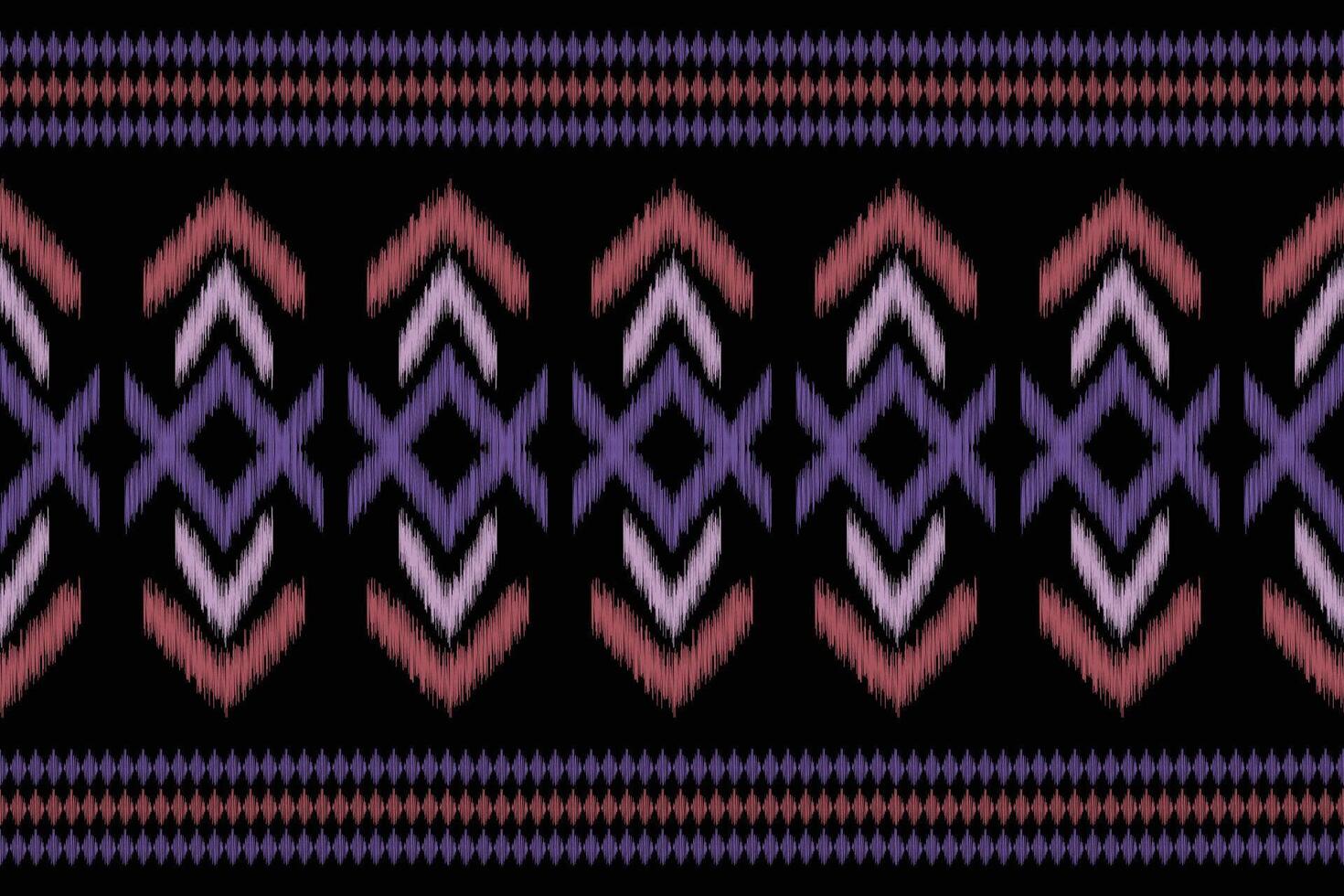 traditionell etnisk ikat motiv tyg bakgrund mönster geometrisk .afrikansk ikat broderi etnisk orientalisk mönster svart bakgrund tapet. abstrakt, vektor, illustration.texture, ram, dekoration. vektor