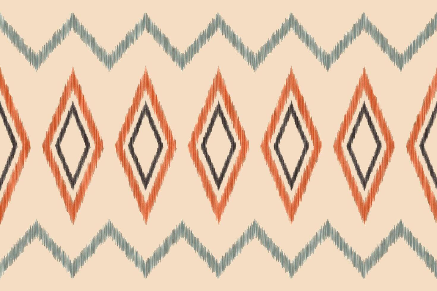 traditionell ethnisch Ikat Motiv Stoff Muster Hintergrund geometrisch .afrikanisch Ikat Stickerei ethnisch Muster braun Sahne Hintergrund Hintergrund. abstrakt, Vektor, Illustration. Textur, Rahmen, Dekoration. vektor