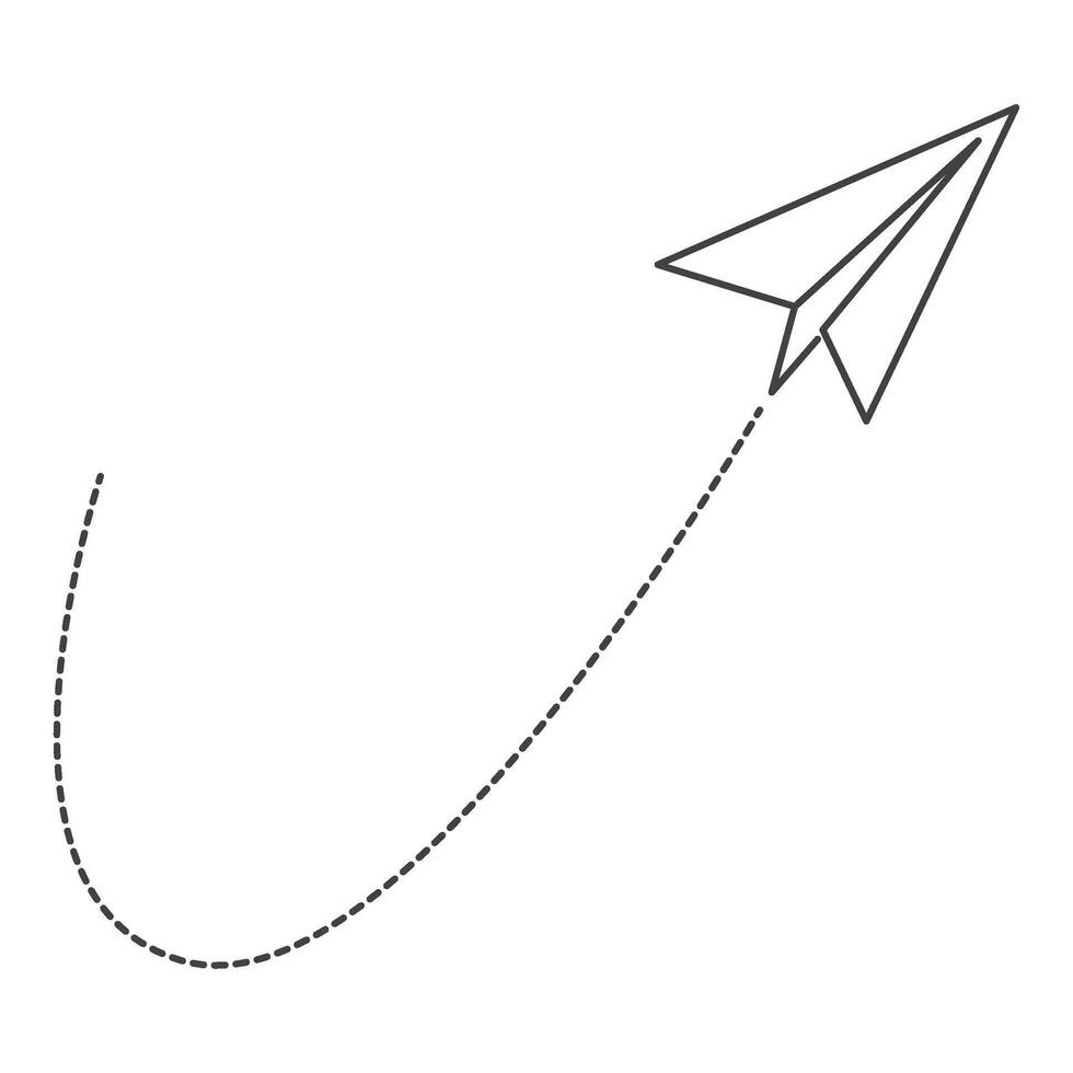 Papier Flugzeug Gekritzel Linie vektor