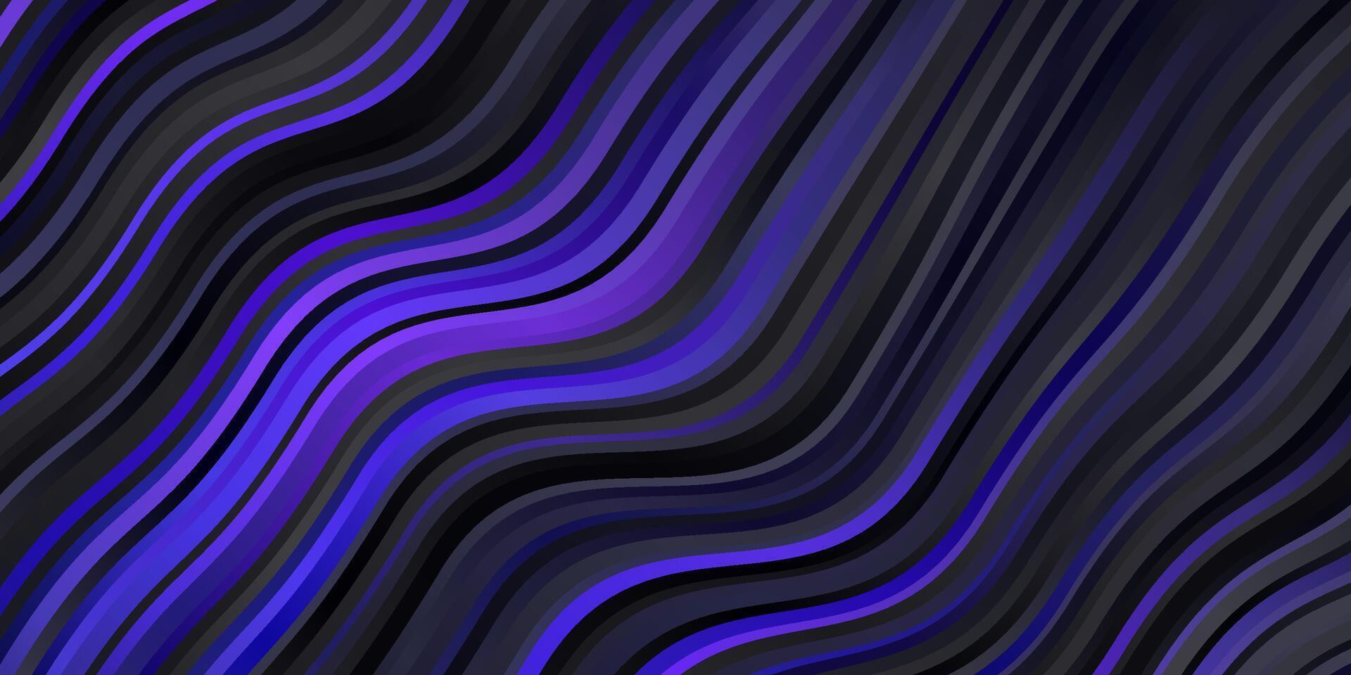 mörkrosa, blå vektormönster med böjda linjer. vektor