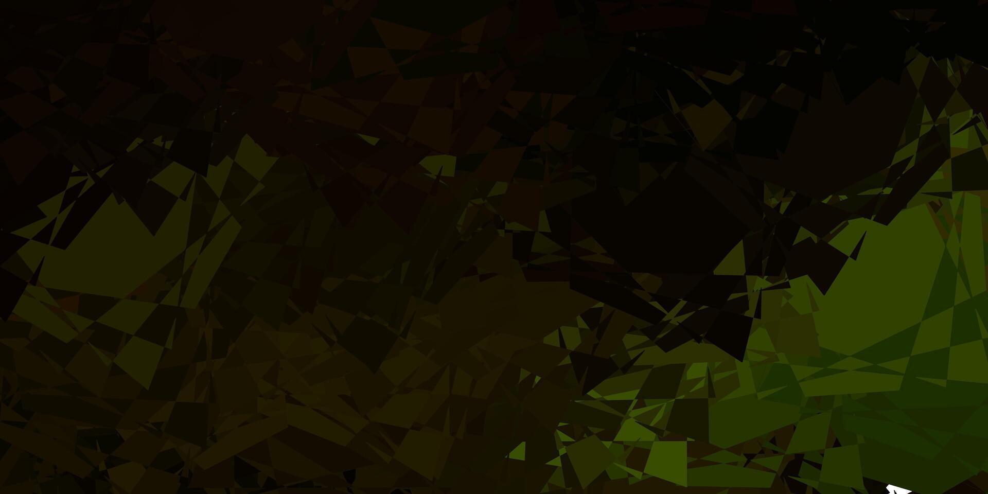 mörkgrön, gul vektorbakgrund med polygonala former. vektor