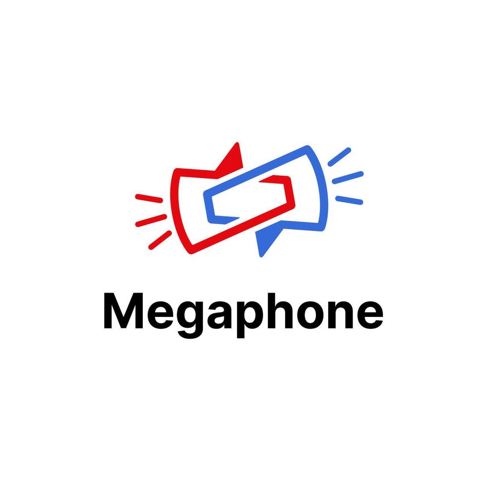 Plaudern Megaphon Politik sich unterhalten Konversation Gemeinschaft Vektor abstrakt Illustration Logo Symbol Design Vorlage Element