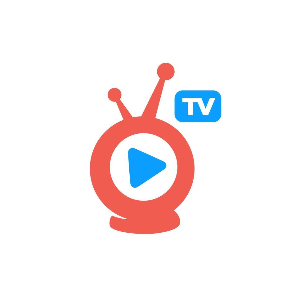 Leben Fernseher Fernsehen Strom Webcam abspielen Video Vektor Illustration Logo
