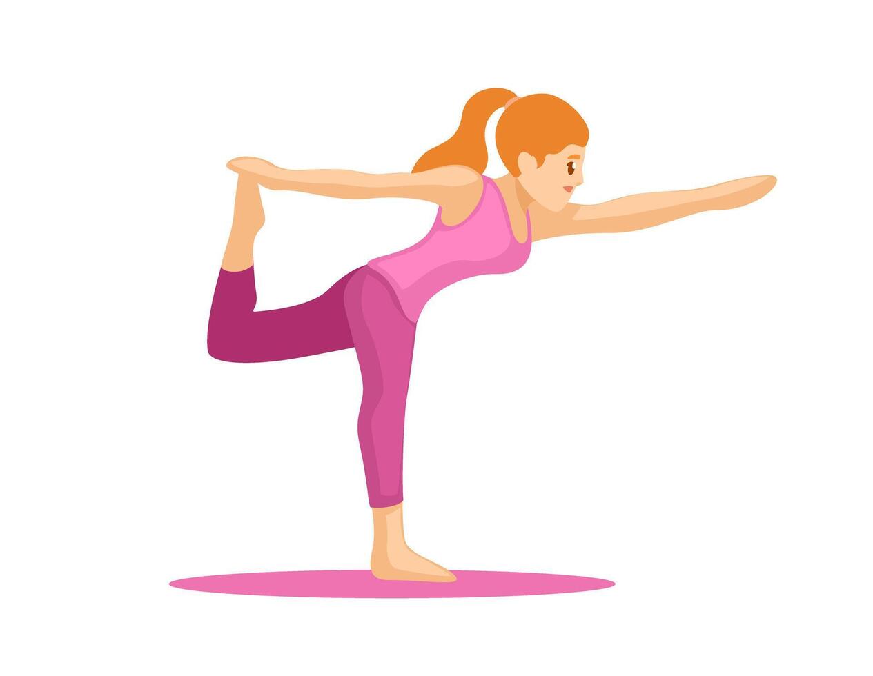 Frau trainieren und Yoga Übung Sport Karikatur Illustration Vektor