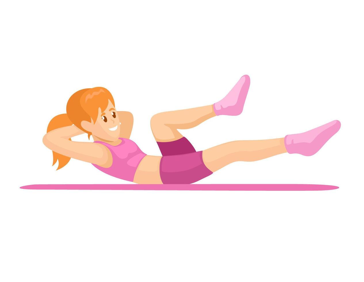 Frau trainieren und Yoga Übung Sport Karikatur Illustration Vektor