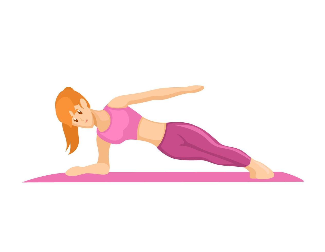 kvinna träna och yoga övning sport tecknad serie illustration vektor