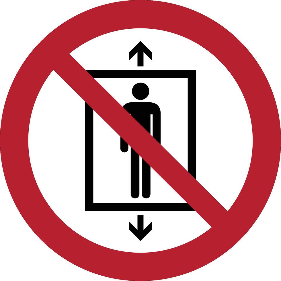 tun nicht verwenden diese Aufzug zum Menschen iso Verbot Symbol vektor