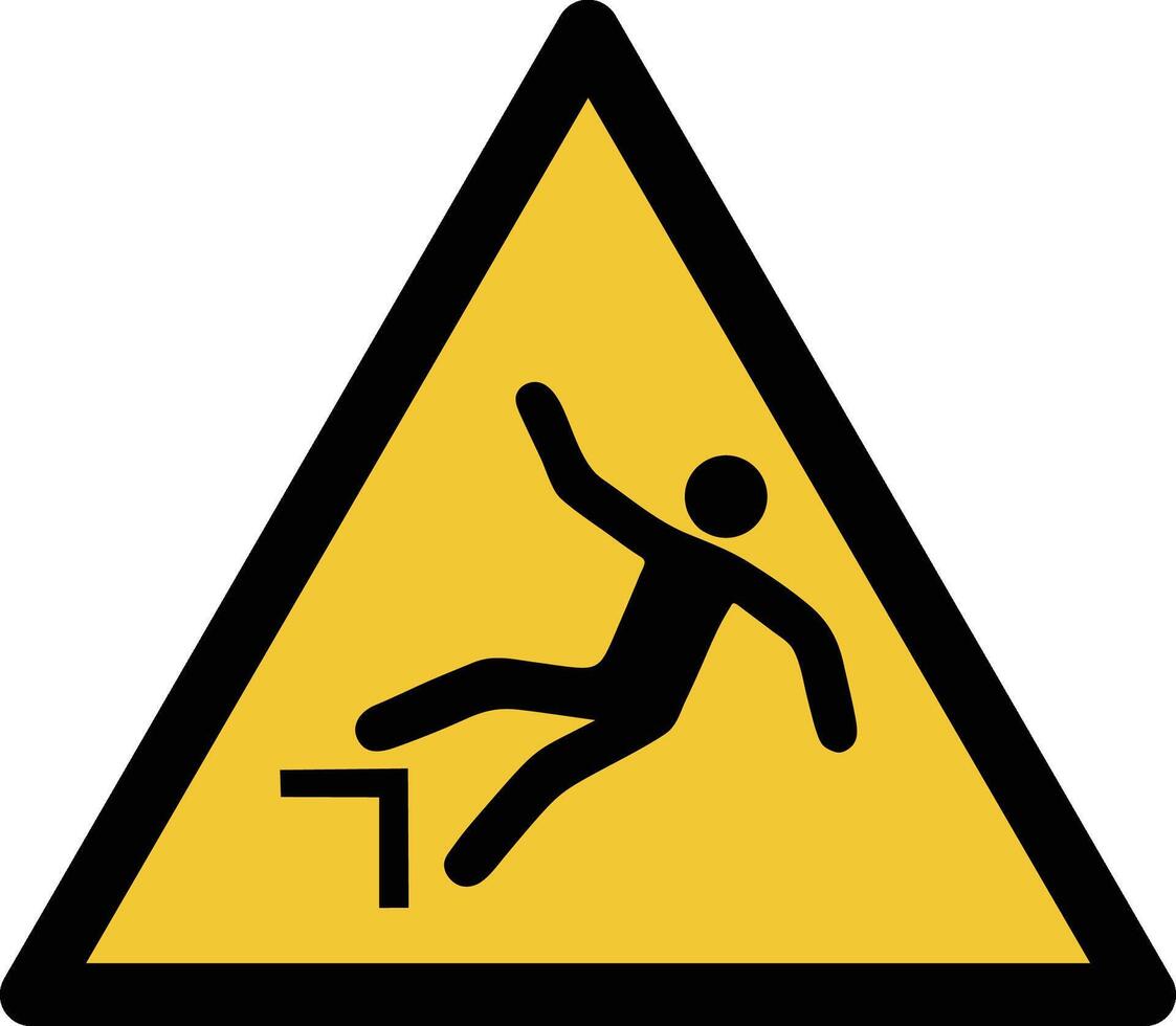 fallen oder fallen Gefahr iso Warnung Symbol vektor