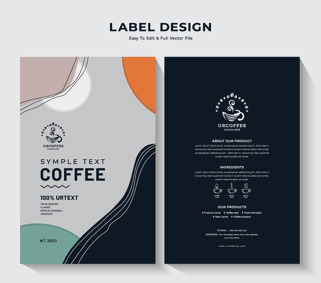 Kaffee Beutel Verpackung und Tee Etikette Design, Fachmann Essen Aufkleber minimalistisch Banner Vektor Jahrgang Schild.