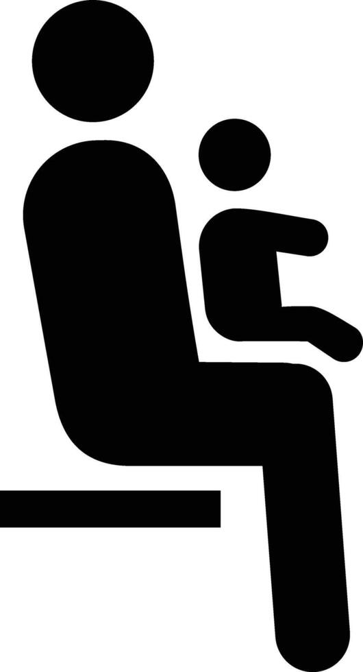 Priorität Sitze zum Menschen mit klein Kinder iso Symbol vektor