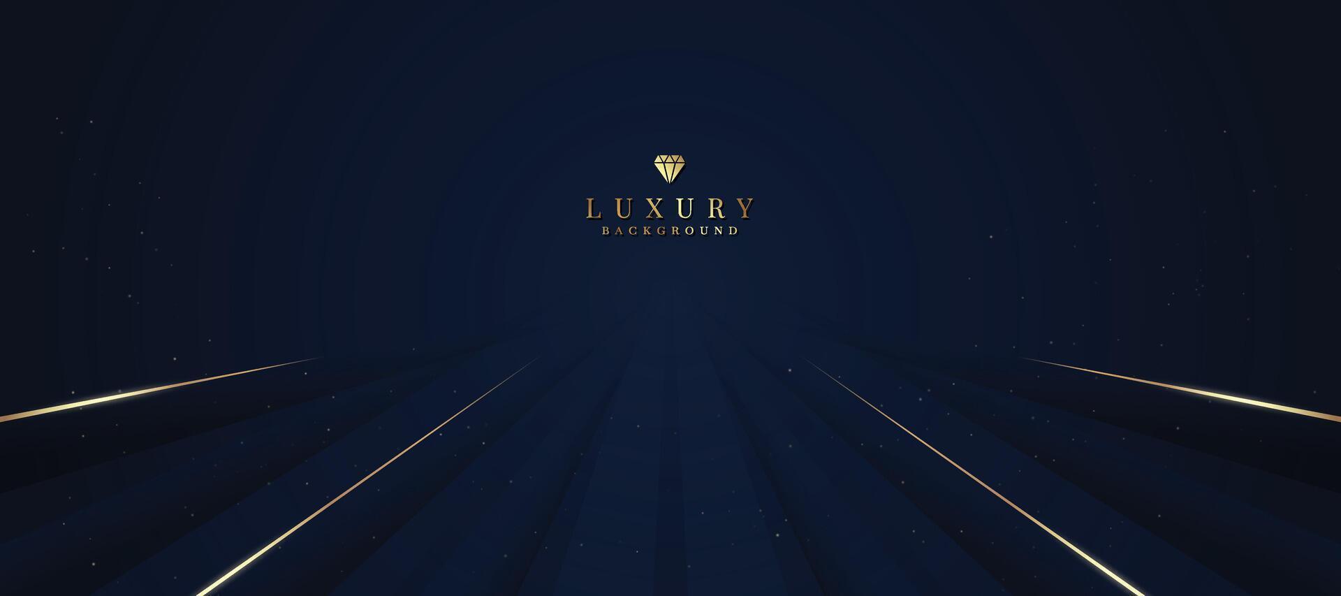 luxuriös dunkel Blau Hintergrund mit funkelnd Gold und funkeln. modern elegant abstrakt Hintergrund vektor