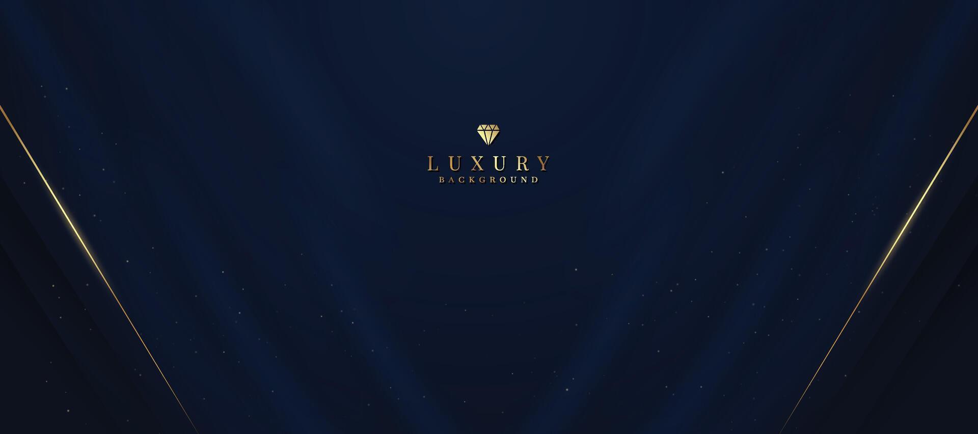 luxuriös dunkel Blau Hintergrund mit funkelnd Gold und funkeln. modern elegant abstrakt Hintergrund vektor