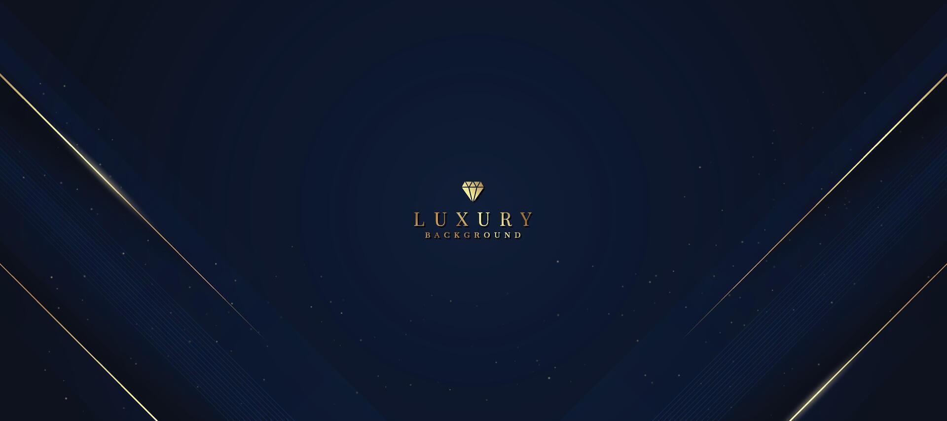 luxuriös dunkel Blau Hintergrund mit funkelnd Gold und funkeln. modern elegant abstrakt Hintergrund vektor