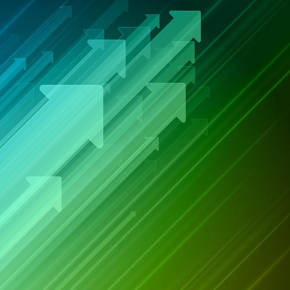 grön bakgrund med pilar pekande i annorlunda vägbeskrivning vektor