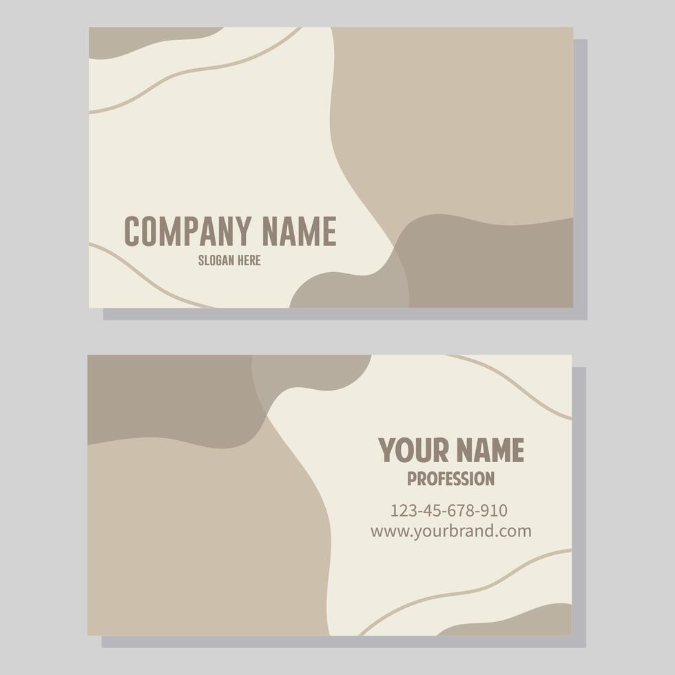 företag kort mall. vektor illustration. brun och beige färger