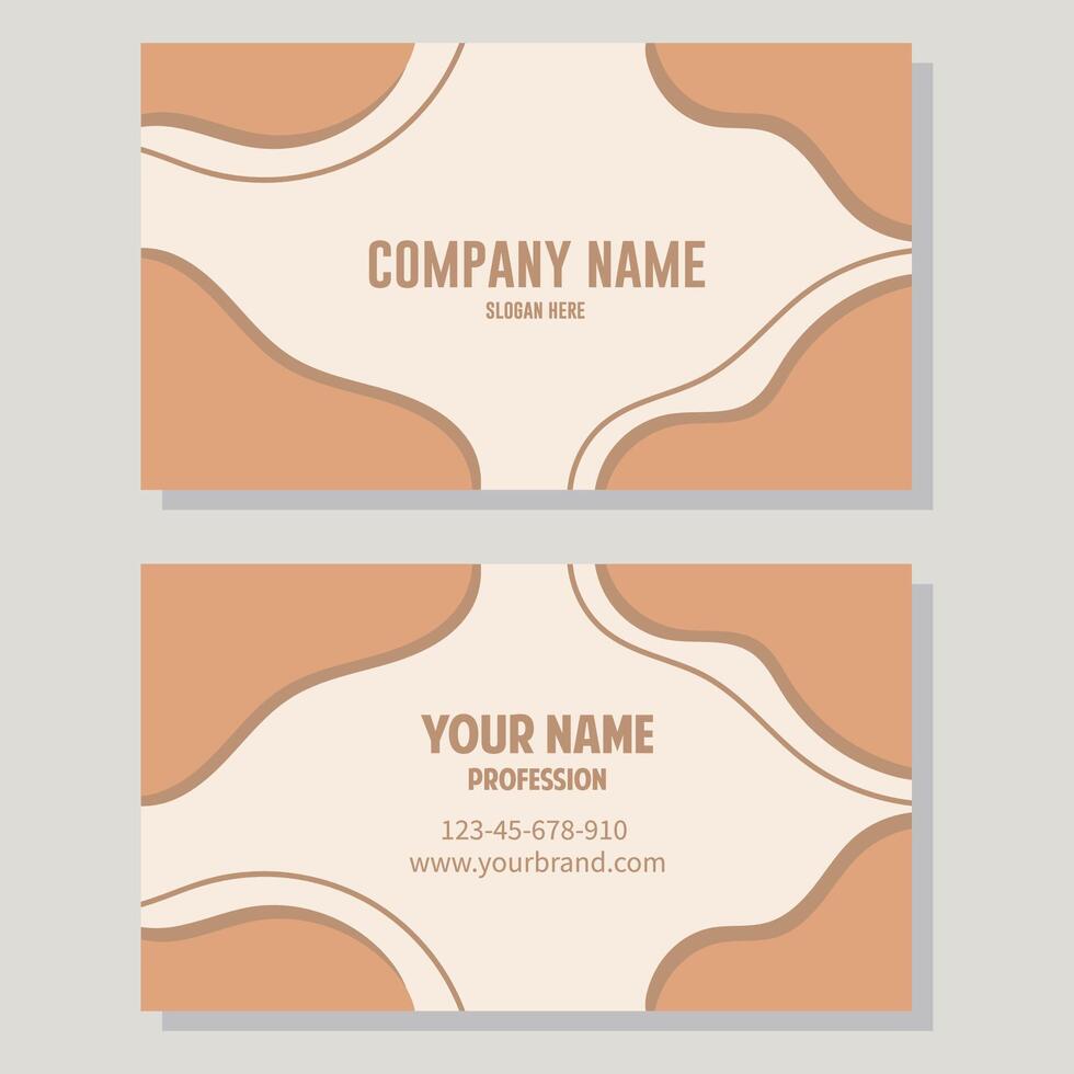företag kort design mall. vektor illustration. brun och beige Färg
