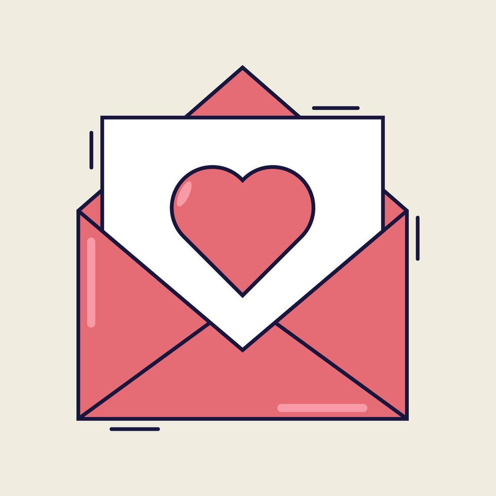 kuvert med hjärta ikon. vektor illustration i platt stil