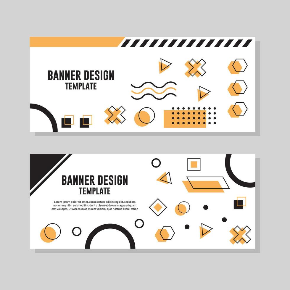 uppsättning av horisontell webb baner mallar med abstrakt geometrisk element. vektor illustration