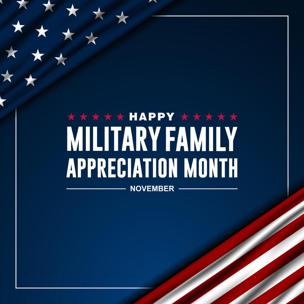 Lycklig nationell militär familj uppskattning månad är november. bakgrund vektor illustration