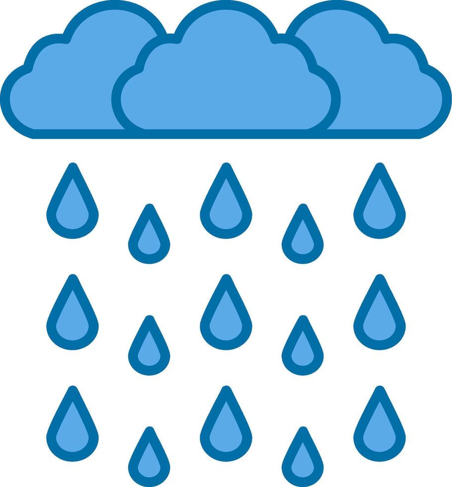 schwer Regen gefüllt Blau Symbol vektor