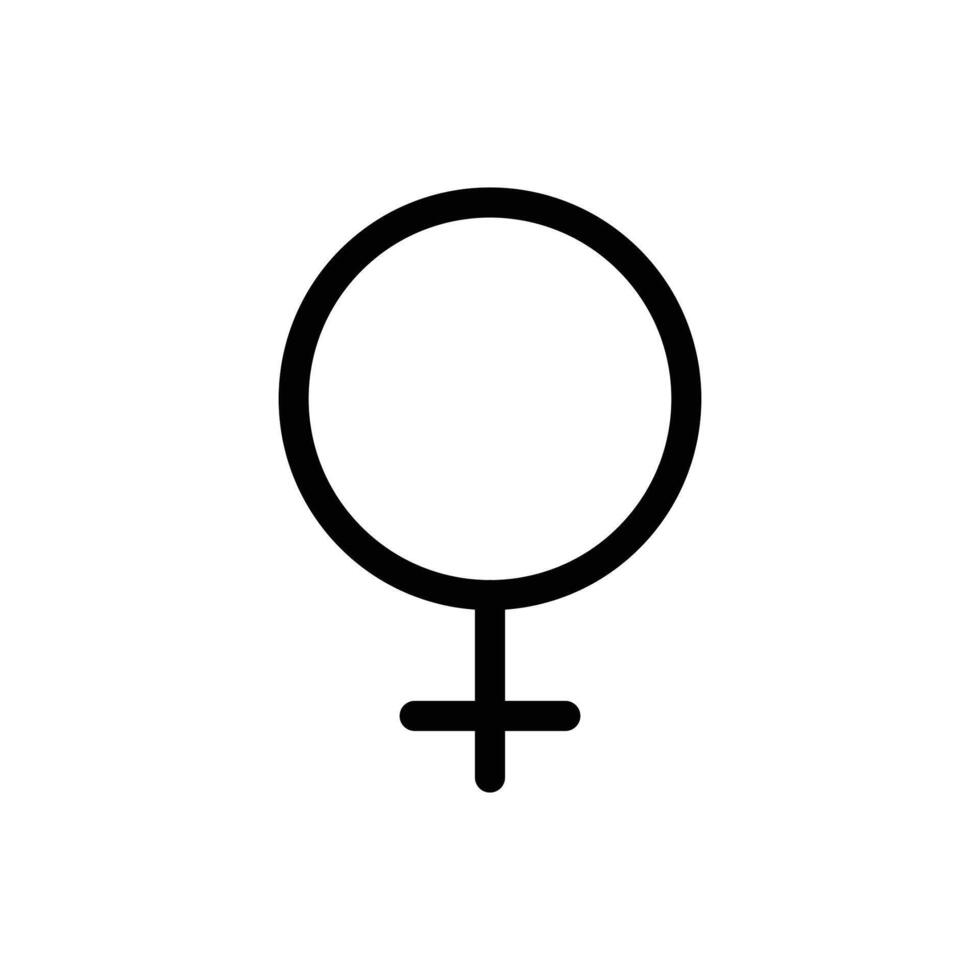 feminin Gliederung Symbol Pixel perfekt Vektor Design gut zum Webseite und Handy, Mobiltelefon App. Mann Geschlecht Symbol