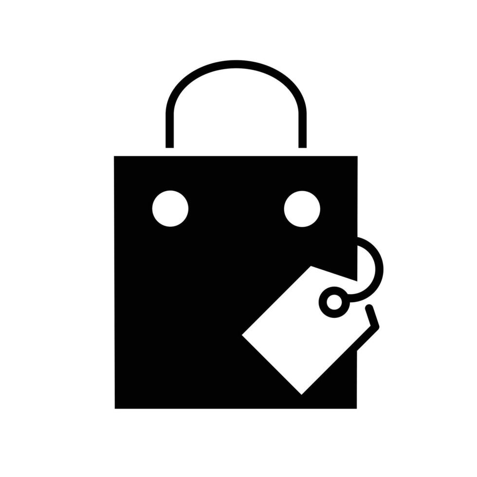 Verkauf Einkaufen Tasche solide schwarz Symbol Vektor Design gut zum Netz und Handy, Mobiltelefon App