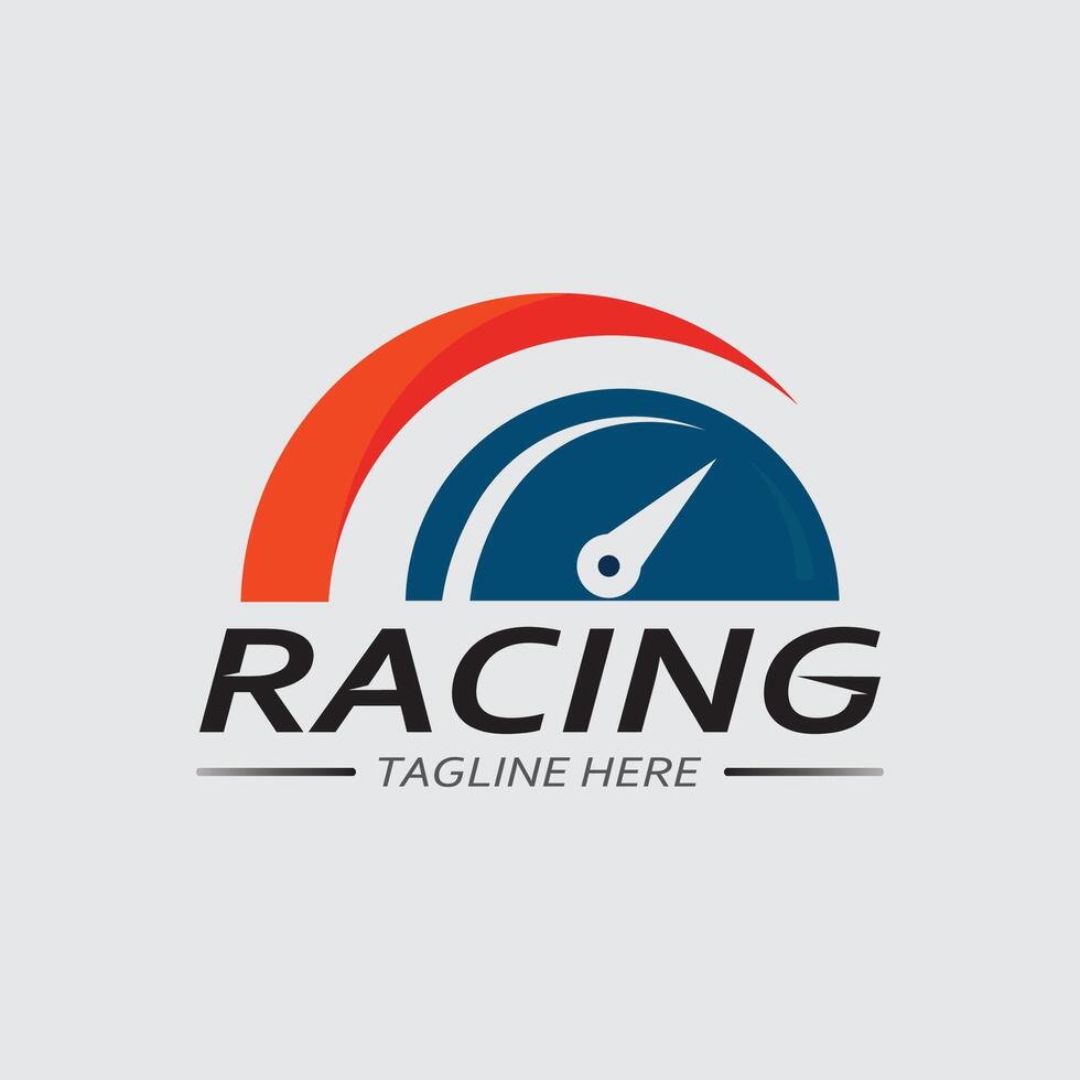 Rennen und Geschwindigkeit Logo Symbol Vektor Rennen Flagge Rennen Illustration Logo Design