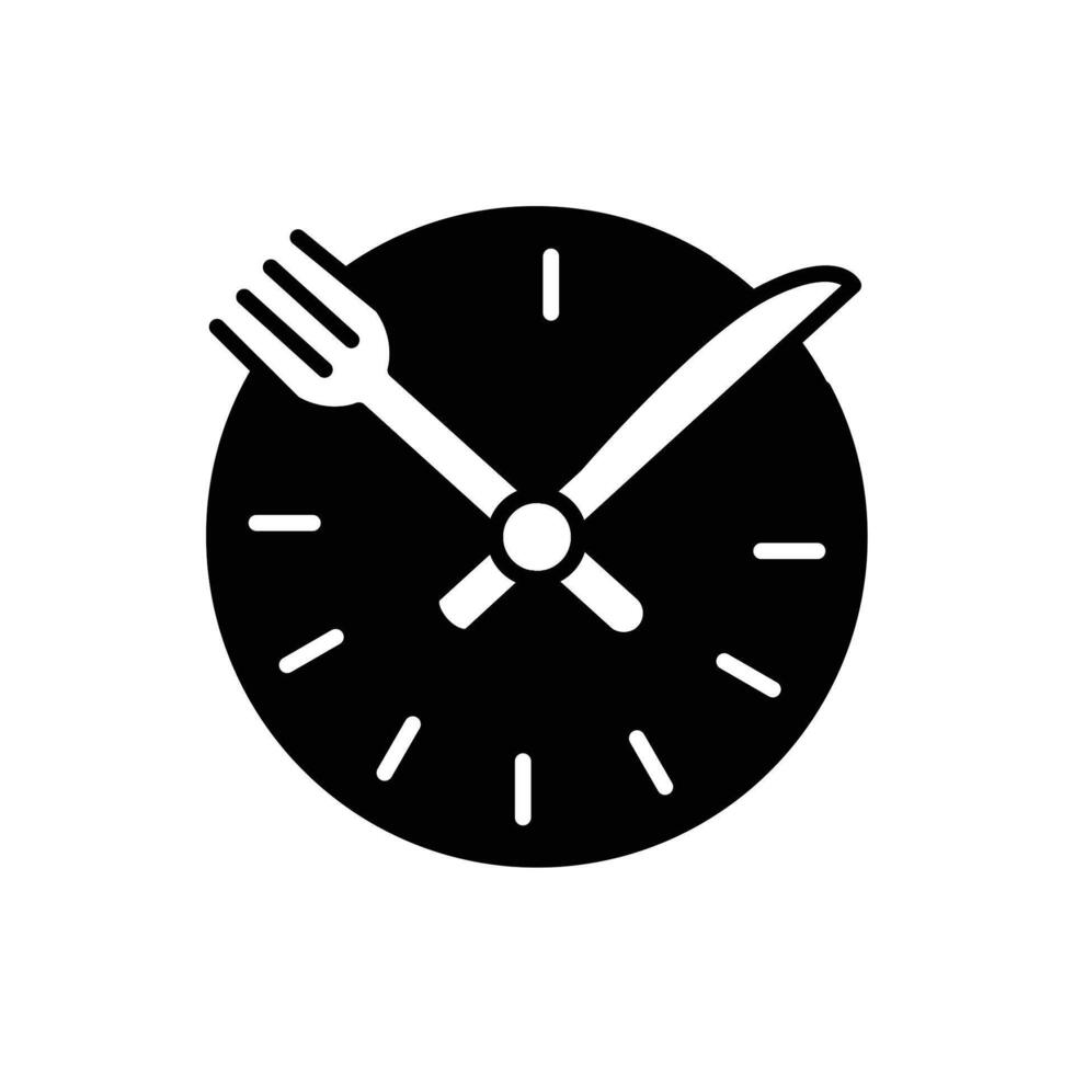 måltid tidpunkt fast ikon vektor design Bra för hemsida eller mobil app