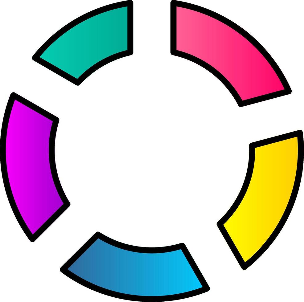 Kuchen Diagramm Linie gefüllt Gradient Symbol vektor