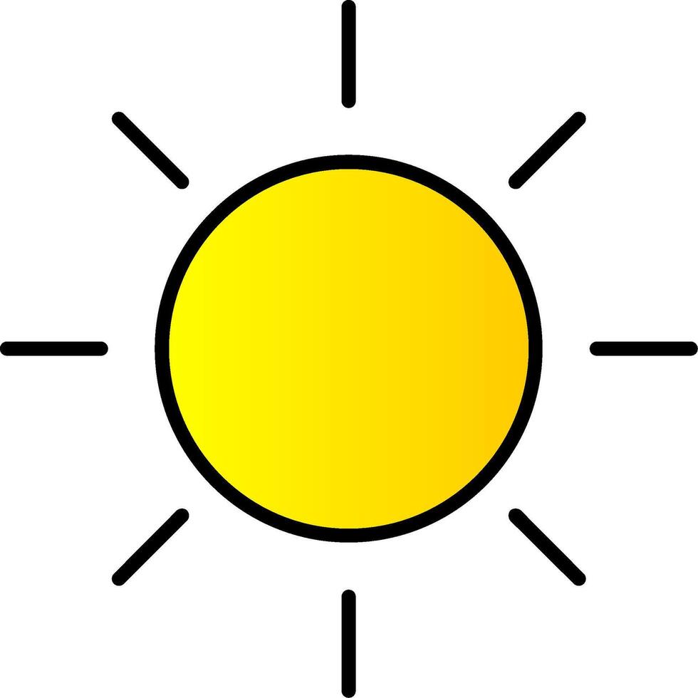 Sonne Linie gefüllt Gradient Symbol vektor