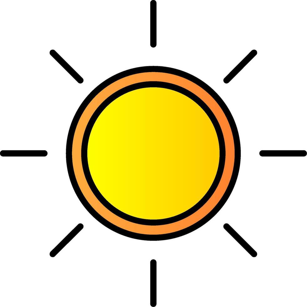 sonnig Linie gefüllt Gradient Symbol vektor