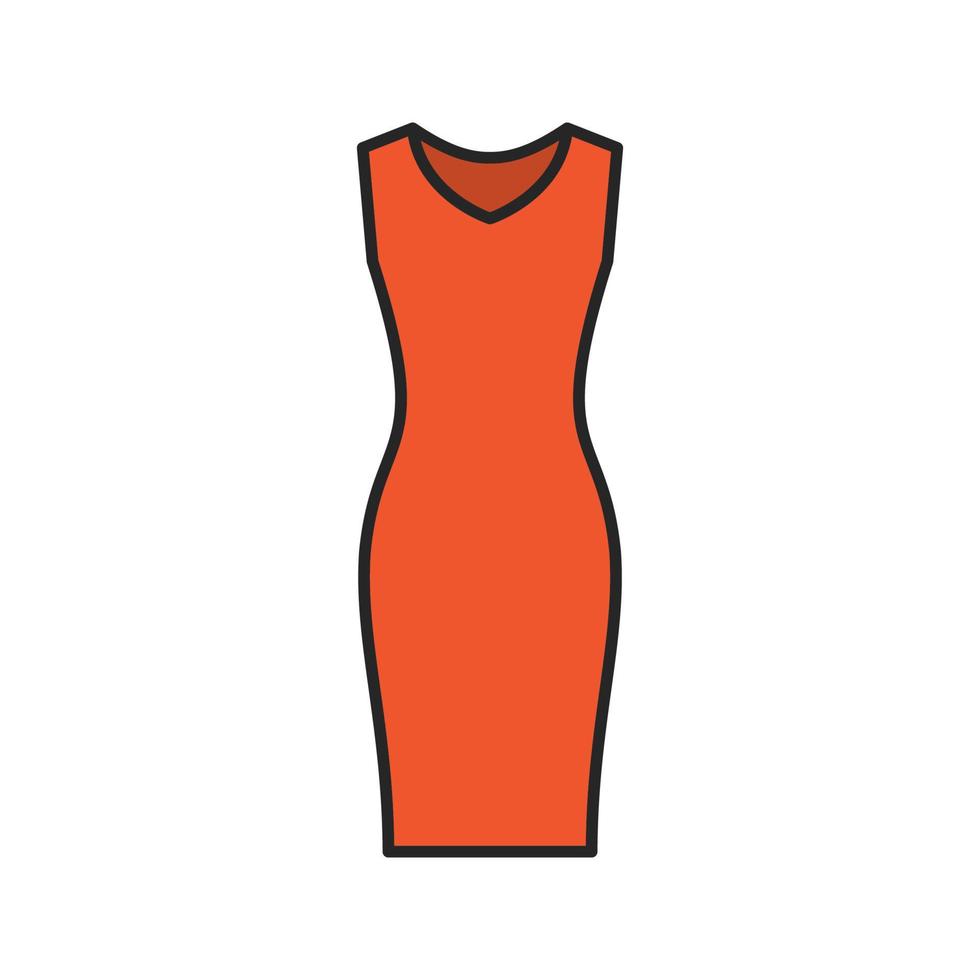 aftonklänning färgikon. ärmlös klänning för kvinnor. isolerade vektor illustration