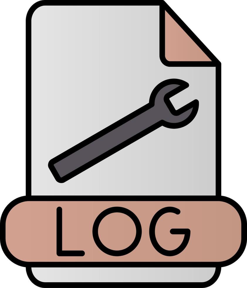 logga formatera linje fylld lutning ikon vektor