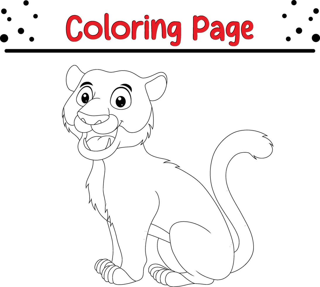 süß Tiger Färbung Seite zum Kinder. Tier Färbung Buch vektor
