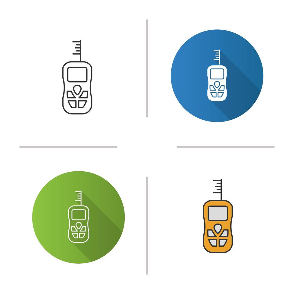 Symbol für digitales Maßband. flaches Design, lineare und Farbstile. Laserlineal. isolierte vektorillustrationen vektor