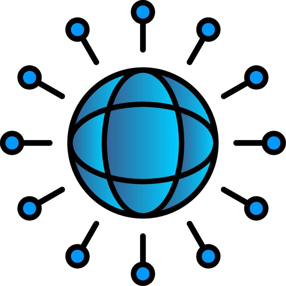 Globalisierung Linie gefüllt Gradient Symbol vektor