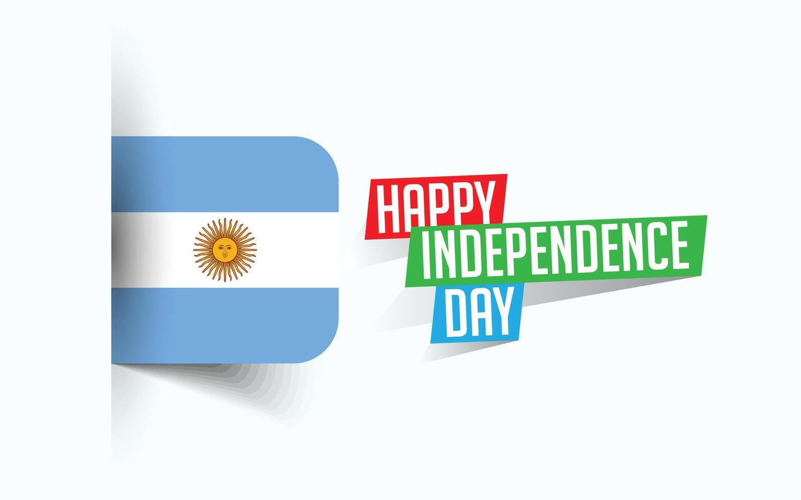 Lycklig oberoende dag av argentina vektor illustration, nationell dag affisch, hälsning mall design, eps källa fil