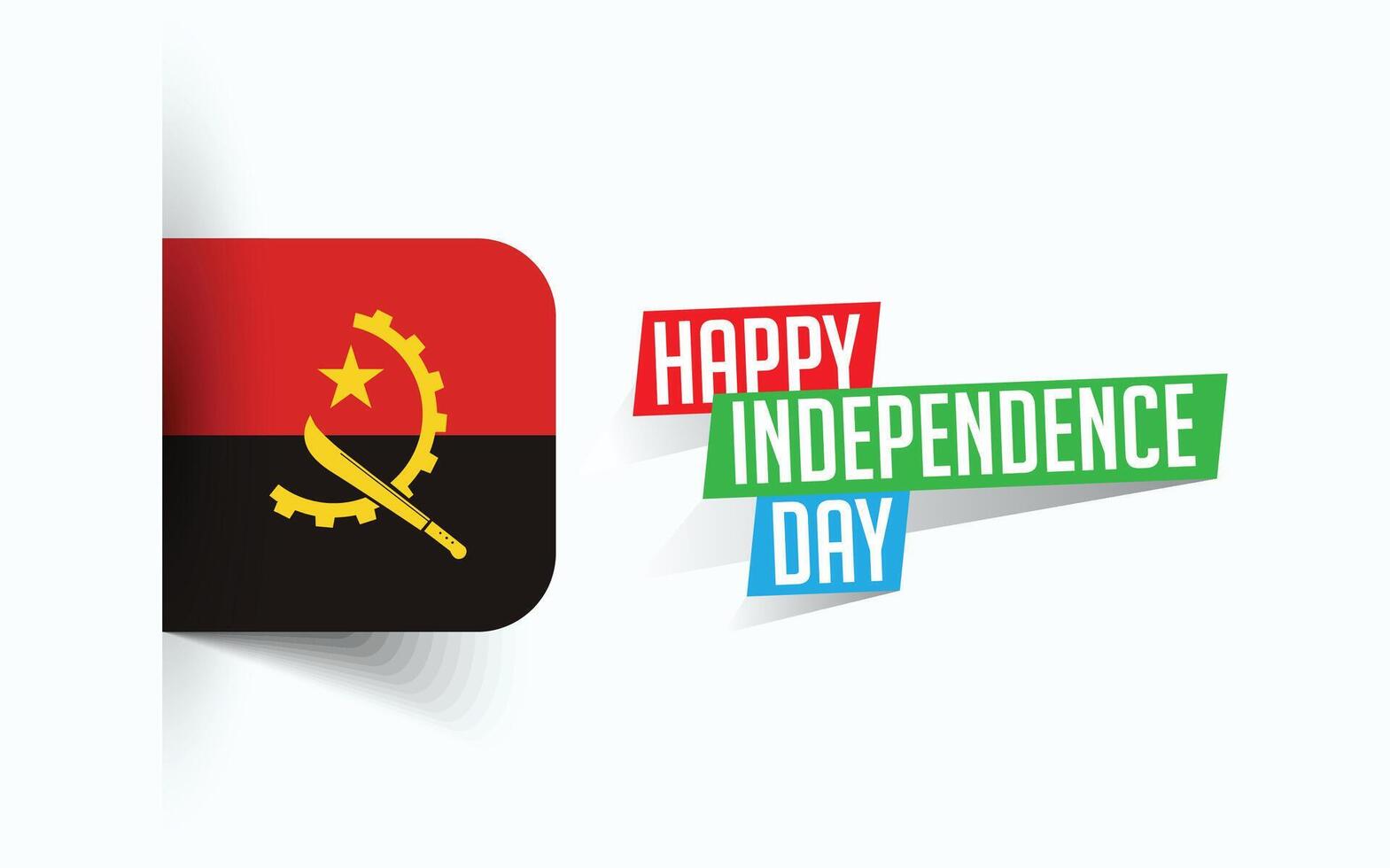 Lycklig oberoende dag av angola vektor illustration, nationell dag affisch, hälsning mall design, eps källa fil