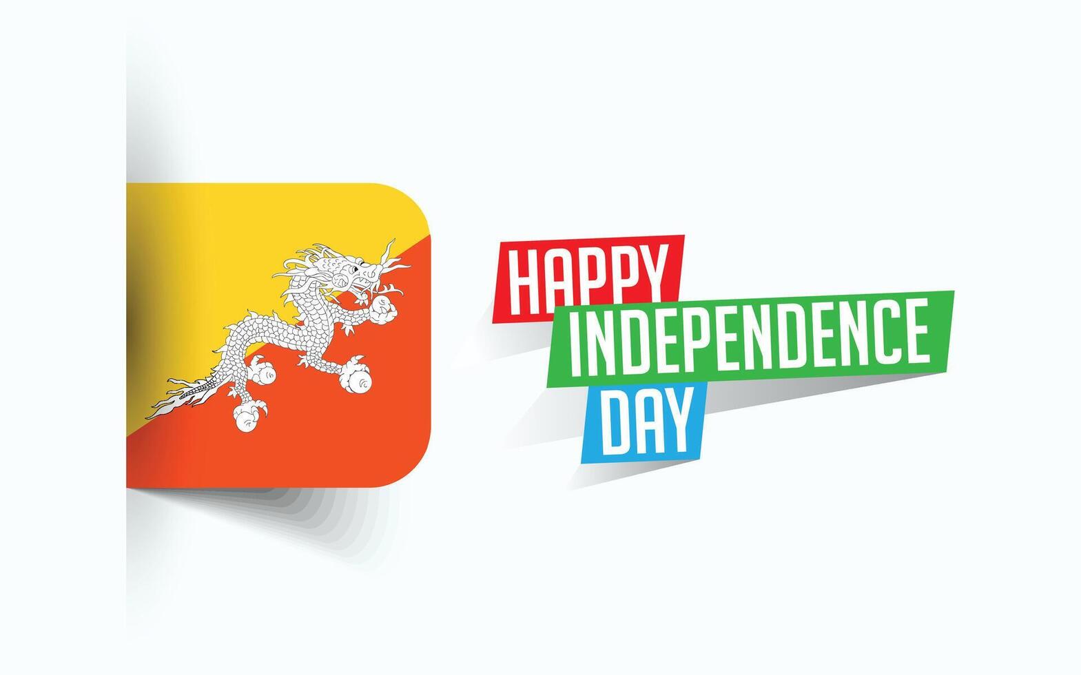 glücklich Unabhängigkeit Tag von Bhutan Vektor Illustration, National Tag Poster, Gruß Vorlage Design, eps Quelle Datei