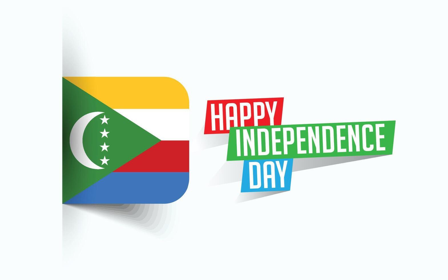 glücklich Unabhängigkeit Tag von Komoren Vektor Illustration, National Tag Poster, Gruß Vorlage Design, eps Quelle Datei